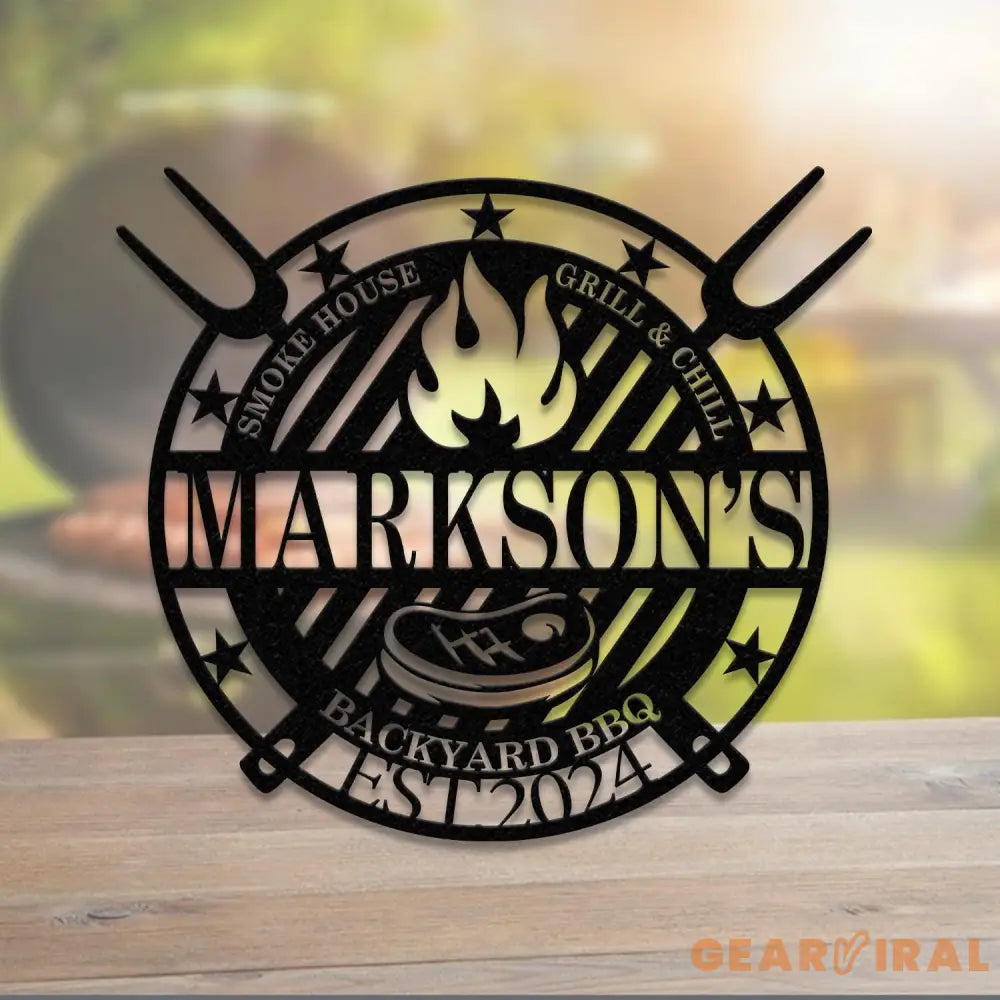Personalized Metal Barbecue Wall Sign with Led Light Custom Grill Sign Barbecue Sign for Outdoor Large BBQ Sign