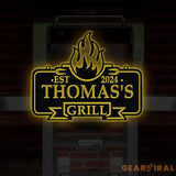 Personalized Metal Barbecue Wall Sign with Led Light Custom Grill Sign Barbecue Sign for Outdoor Large BBQ Sign