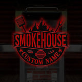 Personalized Metal Barbecue Wall Sign with Led Light Custom Grill Sign Barbecue Sign for Outdoor Large BBQ Sign