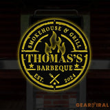 Personalized Metal Barbecue Wall Sign with Led Light Custom Grill Sign Barbecue Sign for Outdoor Large BBQ Sign