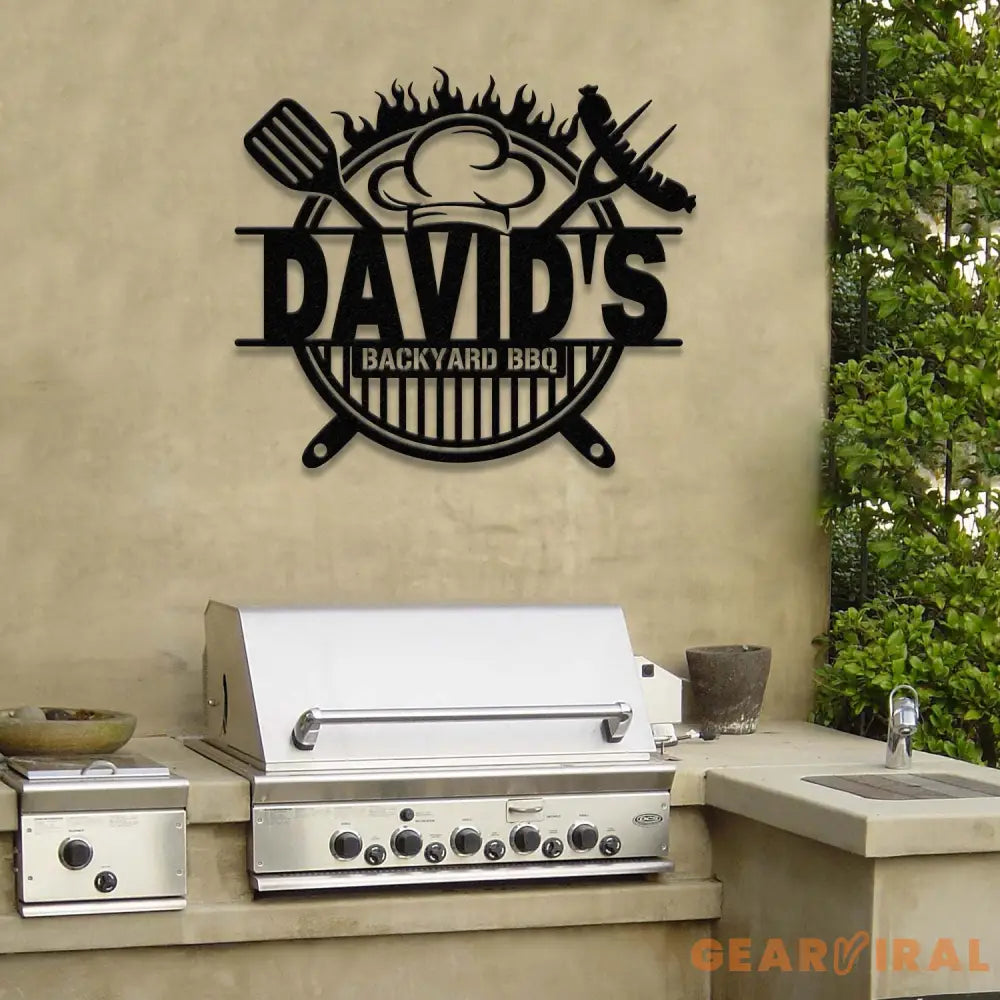 Personalized Metal Barbecue Wall Sign with Led Light Custom Grill Sign Barbecue Sign for Outdoor Large BBQ Sign
