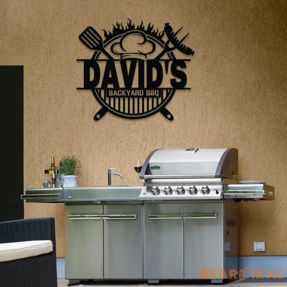 Personalized Metal Barbecue Wall Sign with Led Light Custom Grill Sign Barbecue Sign for Outdoor Large BBQ Sign