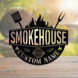 Personalized Metal Barbecue Wall Sign with Led Light, Custom Grill Sign, Barbecue Sign for Outdoor, Large BBQ Sign, Barbecue Wall Art Decor