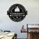 Personalized Metal Barbecue Wall Sign with Led Light, Custom Grill Sign, Barbecue Sign for Outdoor, Large BBQ Sign, Barbecue Wall Art Decor