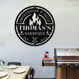 Personalized Metal Barbecue Wall Sign with Led Light, Custom Grill Sign, Barbecue Sign for Outdoor, Large BBQ Sign, Barbecue Wall Art Decor
