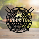 Personalized Metal Barbecue Wall Sign with Led Light, Custom Grill Sign, Barbecue Sign for Outdoor, Large BBQ Sign, Barbecue Wall Art Decor