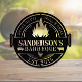 Personalized Metal Barbecue Wall Sign with Led Light, Custom Grill Sign, Barbecue Sign for Outdoor, Large BBQ Sign, Barbecue Wall Art Decor