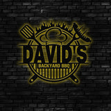 Personalized Metal Barbecue Wall Sign with Led Light, Custom Grill Sign, Barbecue Sign for Outdoor, Large BBQ Sign, Barbecue Wall Art Decor