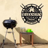 Personalized Metal Barbecue Wall Sign with Led Light, Custom Grill Sign, Barbecue Sign for Outdoor, Large BBQ Sign, Barbecue Wall Art Decor