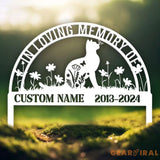 Personalized Metal Cat Grave Marker - Custom Cat Memorial Stake with Flowers Cat Cemetery Stake Garden Decor Pet Loss