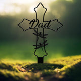 Personalized Metal Cross Memorial Stake, Dragonfly Memorial Stake, Memory Cross Sign Gift, Remembrance Stake, Sympathy Gift, Grave Marker