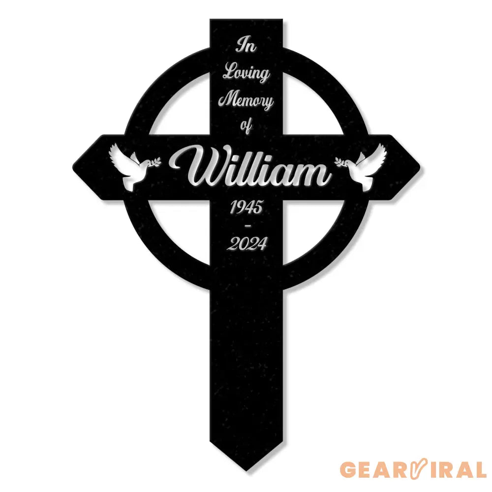 Personalized Metal Cross Memorial Stake Memorial Garden Decor Custom Grave Marker Remembrance Stake Memory Cross Sign