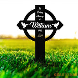 Personalized Metal Cross Memorial Stake Memorial Garden Decor Custom Grave Marker Remembrance Stake Memory Cross Sign