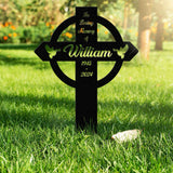 Personalized Metal Cross Memorial Stake, Memorial Garden Decor , Custom Grave Marker, Remembrance Stake, Memory Cross Sign Gift