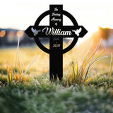 Personalized Metal Cross Memorial Stake, Memorial Garden Decor , Custom Grave Marker, Remembrance Stake, Memory Cross Sign Gift
