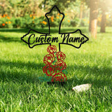 Personalized Metal Cross Memorial Stake, Roses Memorial Stake, Memory Cross Sign Gift, Remembrance Stake, Sympathy Gift, Grave Marker