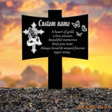 Personalized Metal Cross with Praying Hands Memorial Stake Memorial Garden Decor Custom Grave Marker Remembrance Stake
