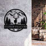 Personalized Metal Deer Family Scene Outdoor Sign Hunting Gift for Men Outdoor Decor - Gearviral