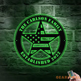 Personalized Metal Flags Metal Patriotic Name Sign USA Sign metal name sign family branch Patriotic Flags Sign