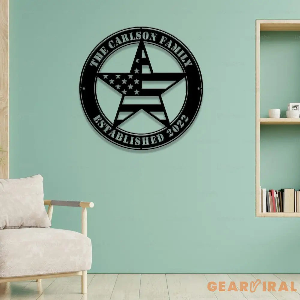 Personalized Metal Flags Metal Patriotic Name Sign USA Sign metal name sign family branch Patriotic Flags Sign