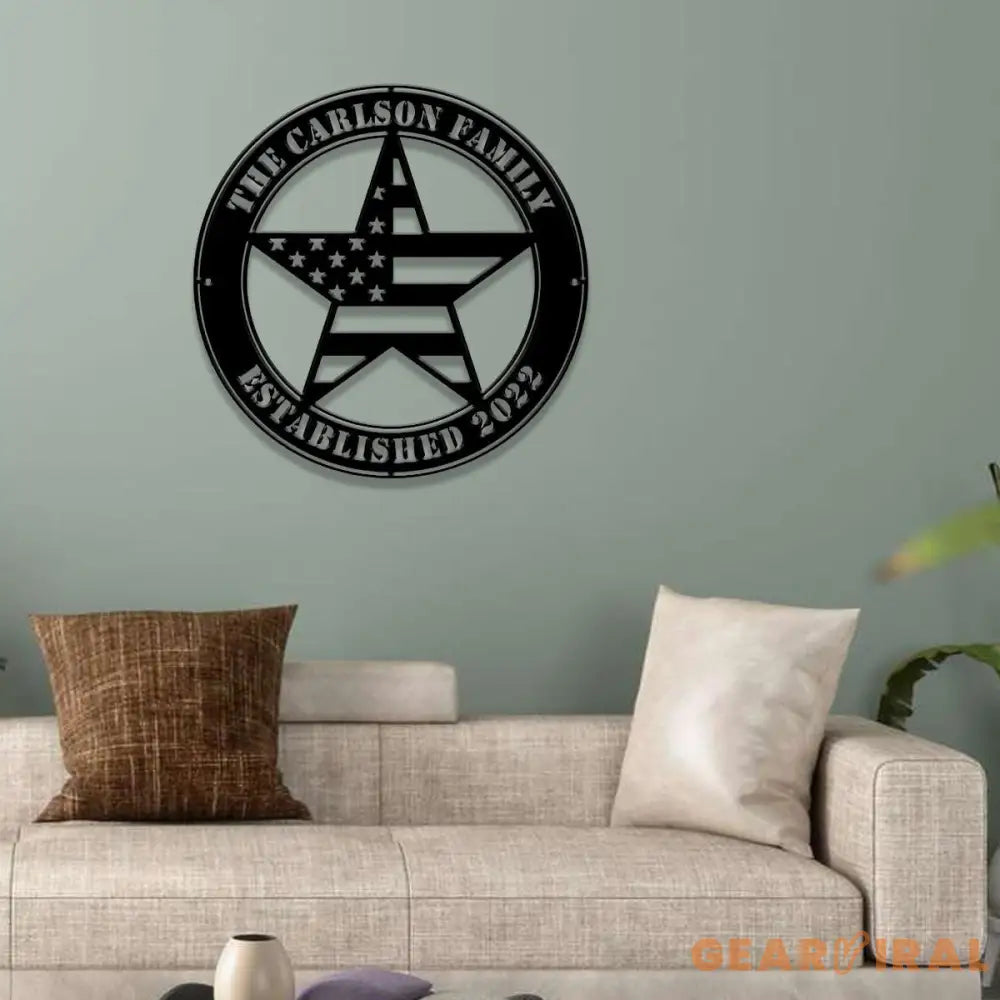 Personalized Metal Flags Metal Patriotic Name Sign USA Sign metal name sign family branch Patriotic Flags Sign