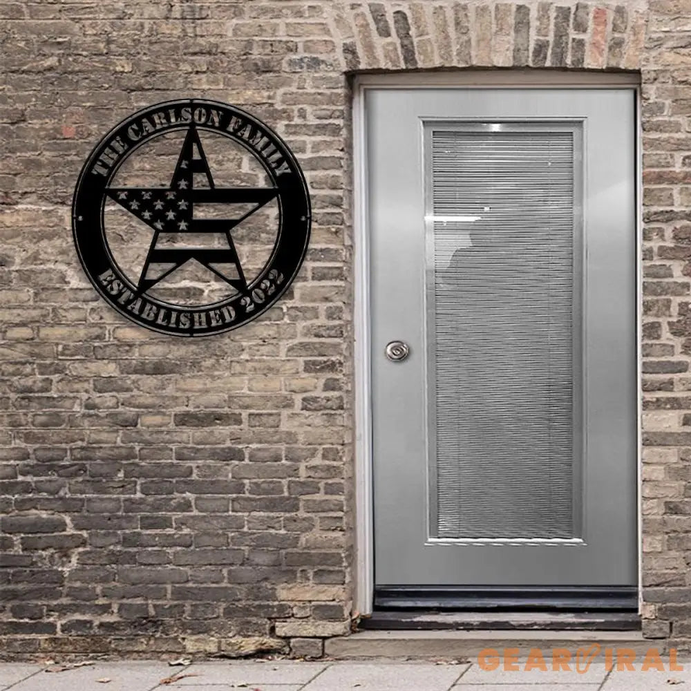 Personalized Metal Flags Metal Patriotic Name Sign USA Sign metal name sign family branch Patriotic Flags Sign