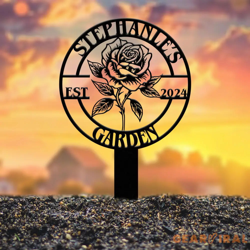Personalized Metal Garden Sign Custom Roses Garden Stake Gardener Decor Outdoor Garden Sign Greenhouse Sign Gardening