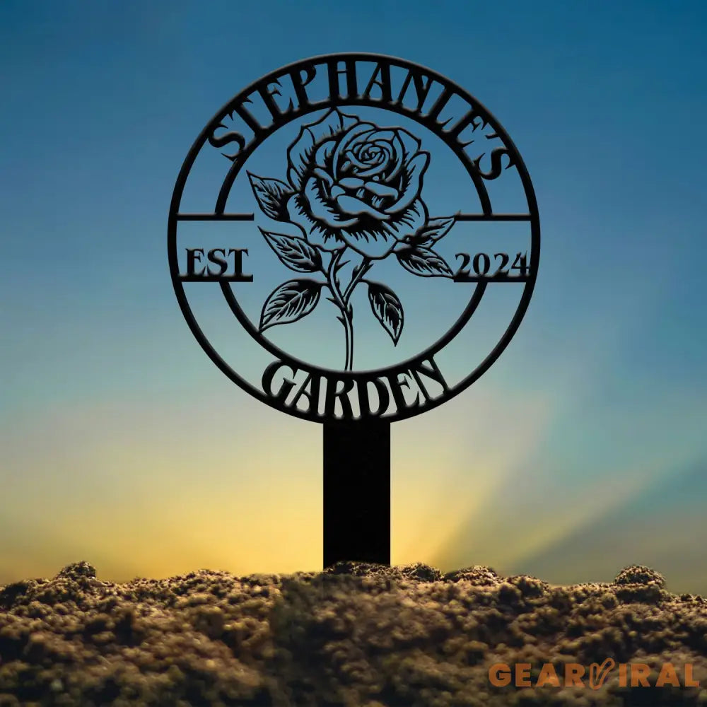 Personalized Metal Garden Sign Custom Roses Garden Stake Gardener Decor Outdoor Garden Sign Greenhouse Sign Gardening