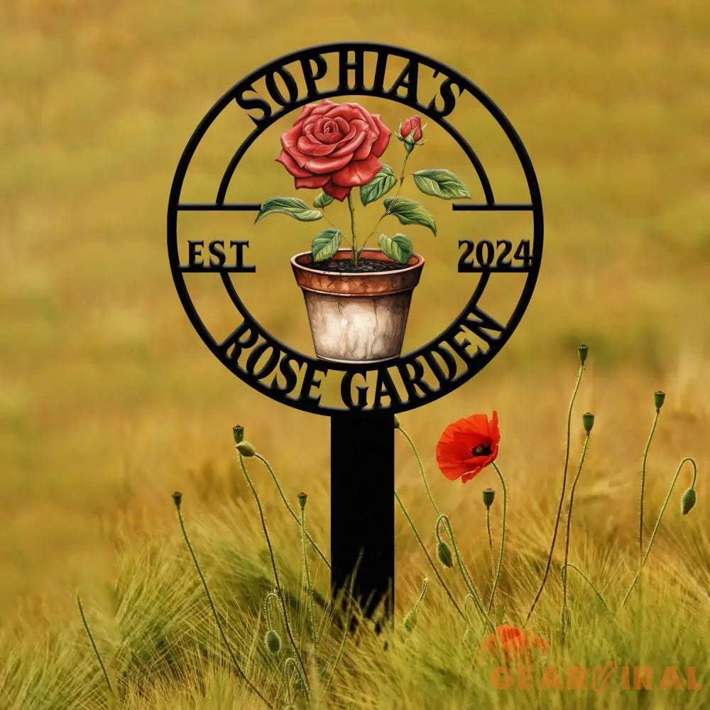 Personalized Metal Garden Sign Custom Roses Garden Stake Gardener Decor Outdoor Garden Sign Greenhouse Sign Gardening