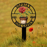 Personalized Metal Garden Sign Custom Roses Garden Stake Gardener Decor Outdoor Garden Sign Greenhouse Sign Gardening