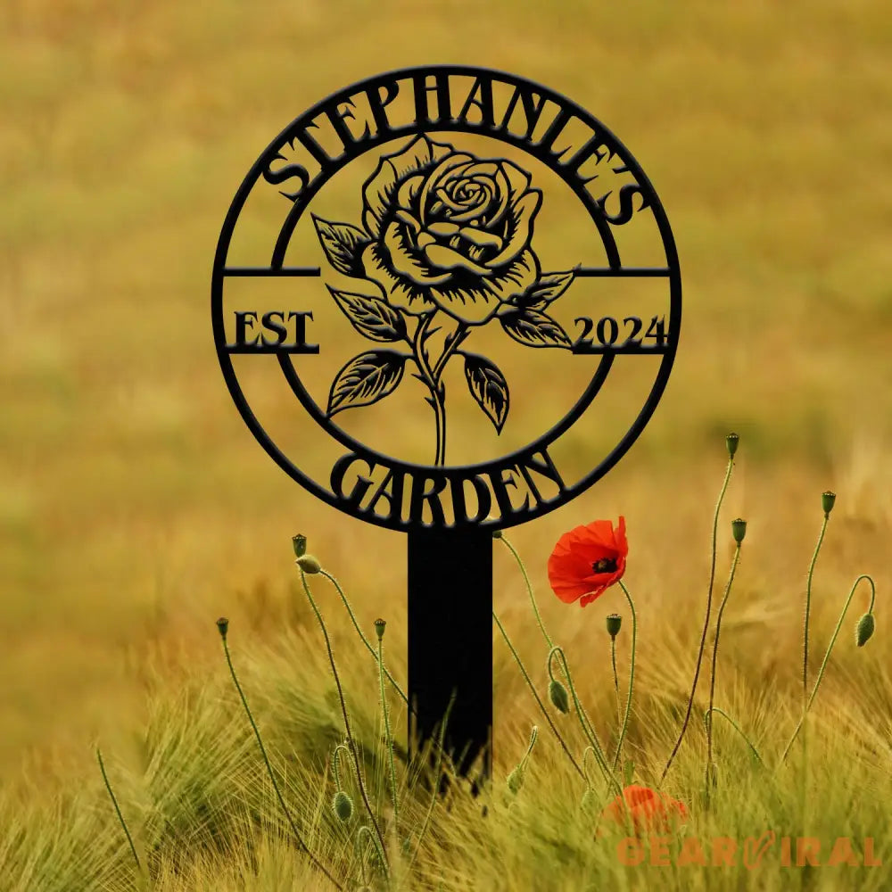 Personalized Metal Garden Sign Custom Roses Garden Stake Gardener Decor Outdoor Garden Sign Greenhouse Sign Gardening