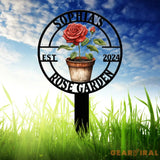 Personalized Metal Garden Sign Custom Roses Garden Stake Gardener Decor Outdoor Garden Sign Greenhouse Sign Gardening