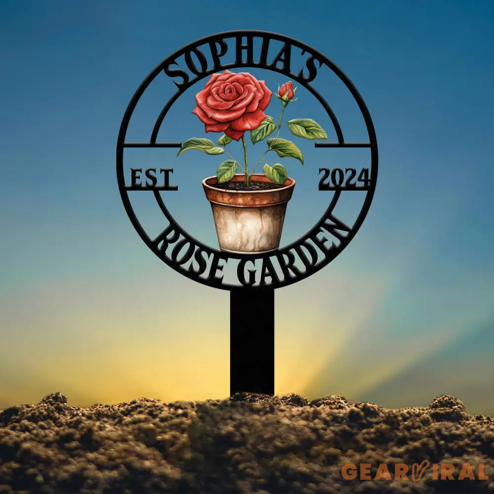 Personalized Metal Garden Sign Custom Roses Garden Stake Gardener Decor Outdoor Garden Sign Greenhouse Sign Gardening