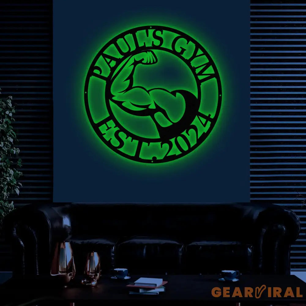 Personalized Metal Home Gym Metal Sign with Led Light Gym Wall Decor Metal Wall Decor Home Gym Decor Personalized Home