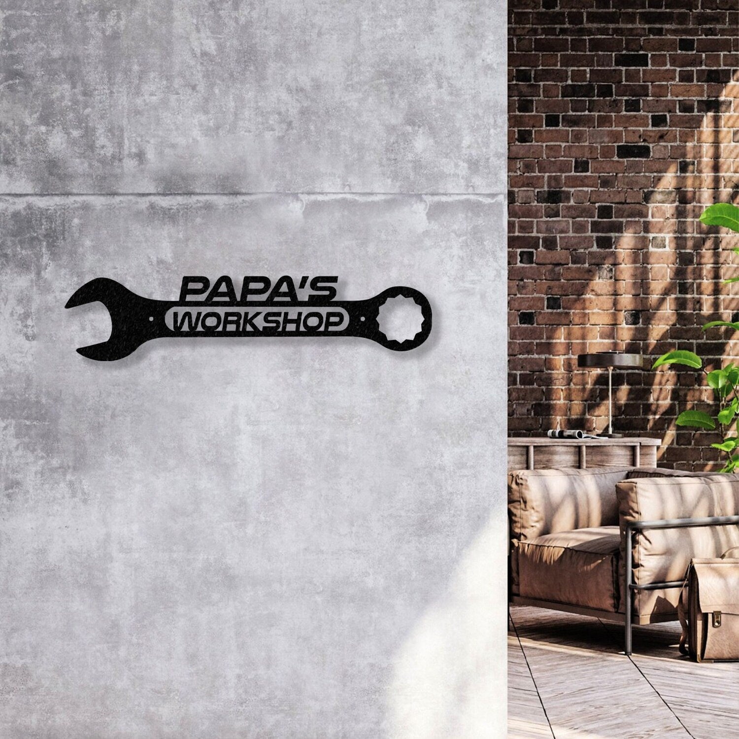 Personalized Metal LED Lights Garage Sign, Custom Name Garage Decor, Wrench Sign, Dad Gift, Gift for Dad, Metal Sign, LED Lights, Home Decor