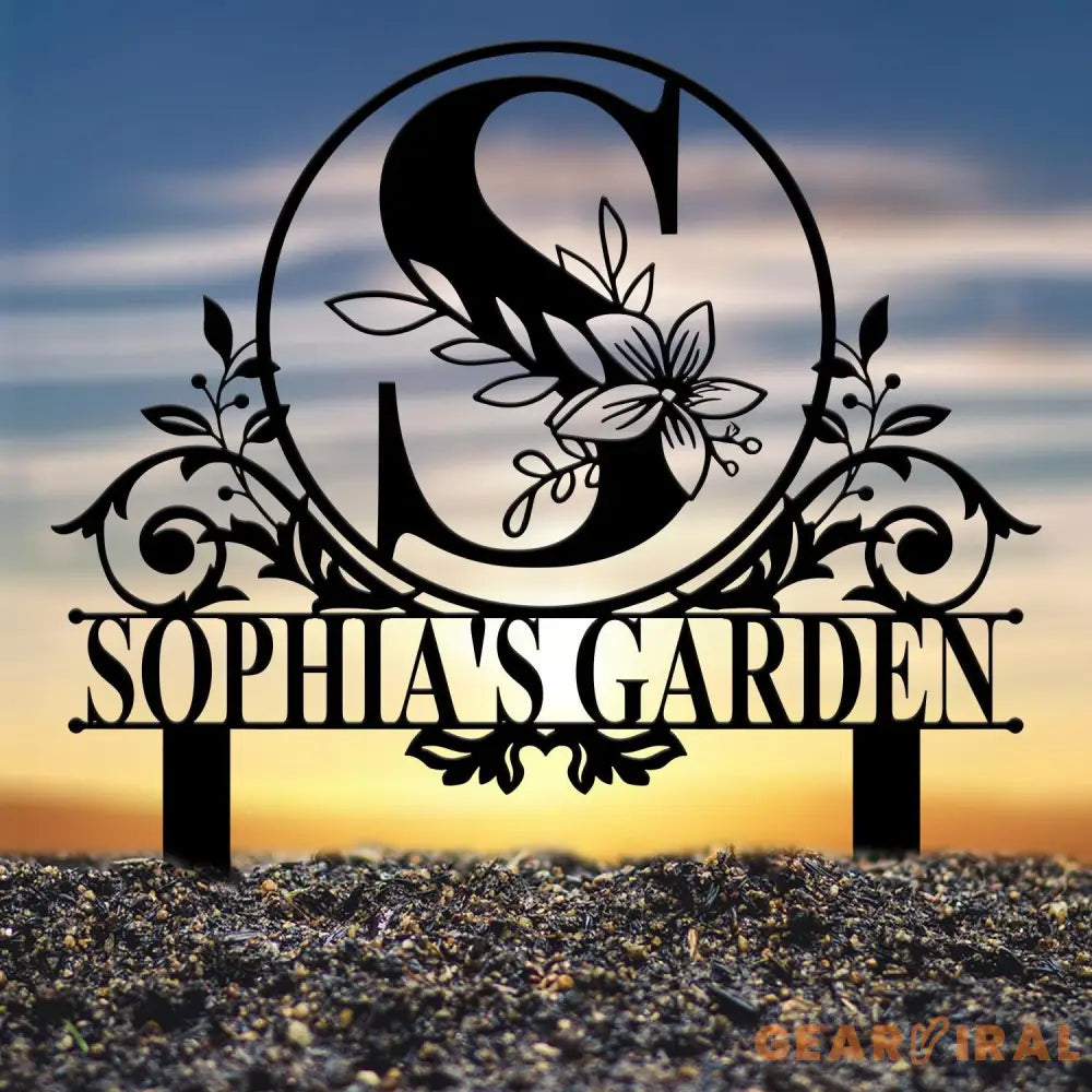 Personalized Metal Letter and Name Garden Stake Custom Metal Garden Sign Lawn Signs Outdoor Metal Sign Garden Decor