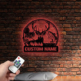 Personalized Metal Monogram Sign Great Outdoors Hunting Trio Birthday Gift for Dad Grandpa Fisherman Gift Hunter Gift