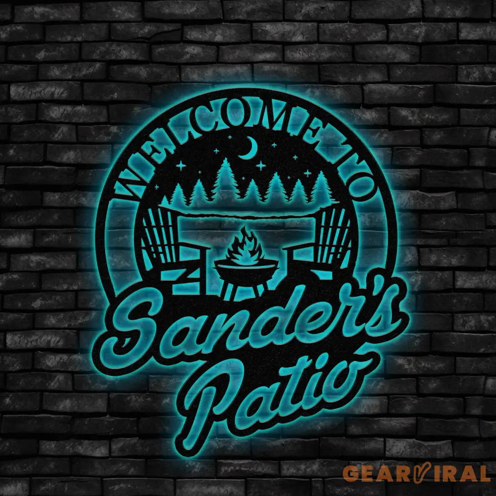 Personalized Metal Patio Sign with Led Lights Welcome to Our Patio Sign Custom Family Name Custom Family Last Name Sign