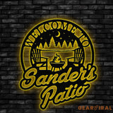 Personalized Metal Patio Sign with Led Lights Welcome to Our Patio Sign Custom Family Name Custom Family Last Name Sign