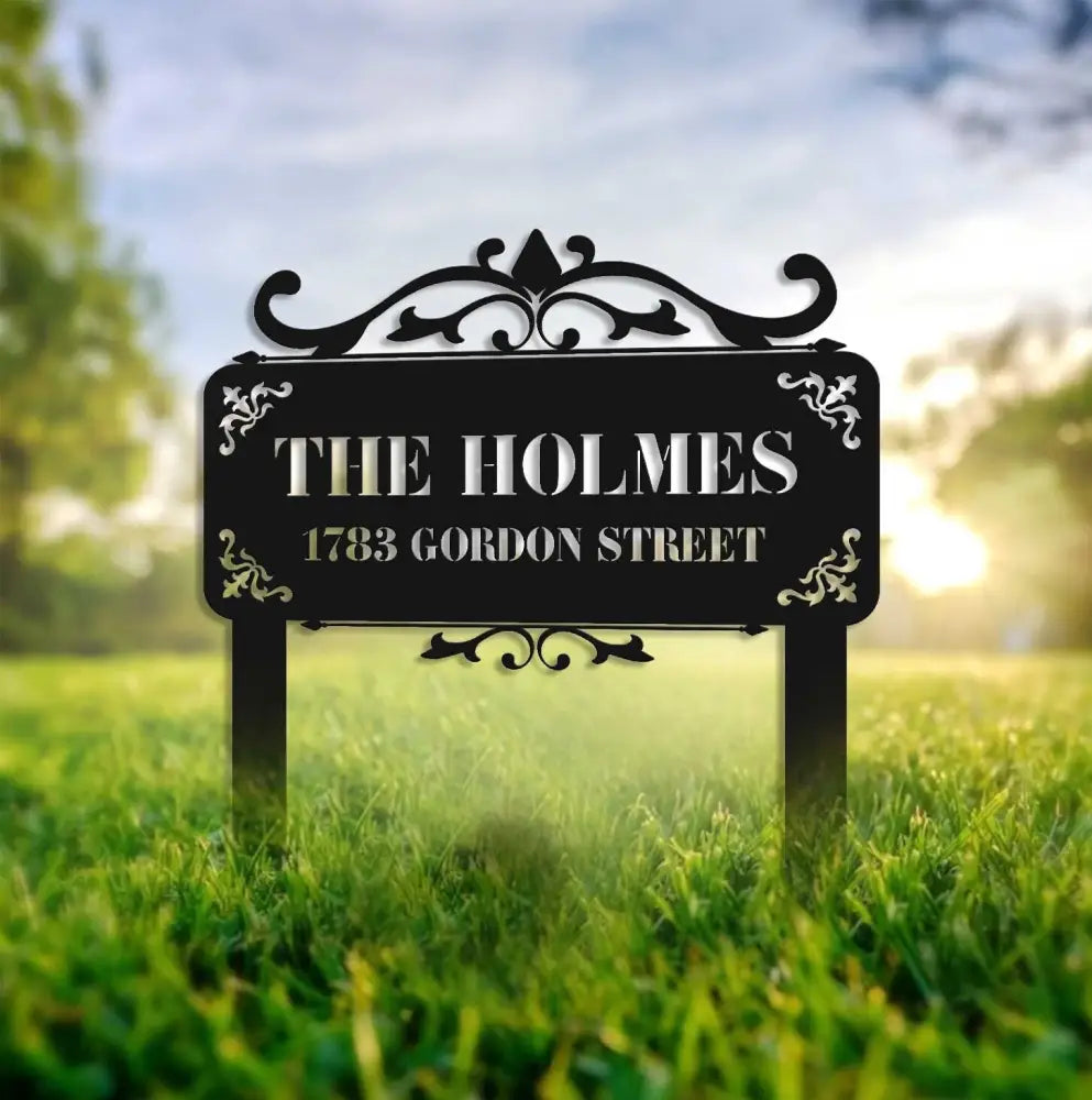 Personalized Metal Yard Sign Stake - Address Metal Yard Sign - Yard Sign - Front Door Iron Stake | GearViral