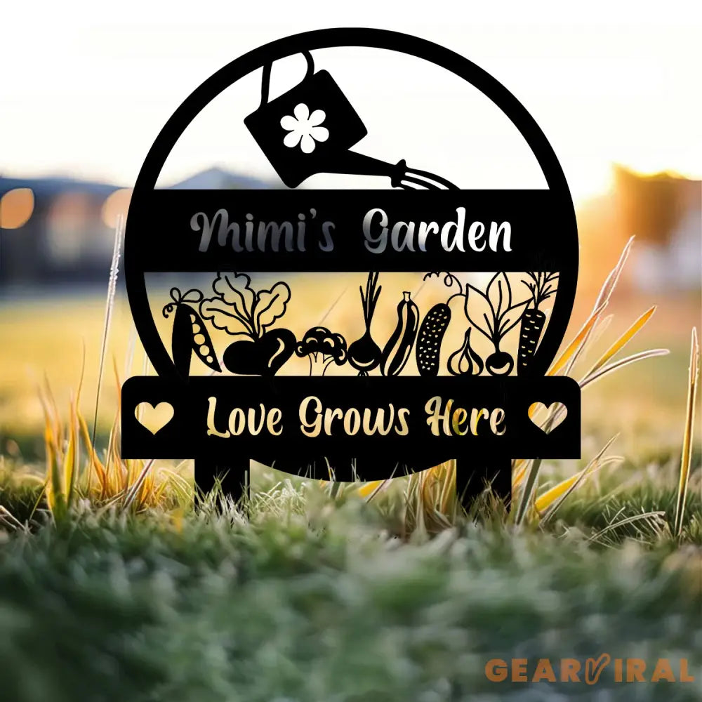 Personalized Mimi Garden Love Grows Here Metal Sign Garden Stake Sign Gardening Gifts Gift For Grandma - Gearviral