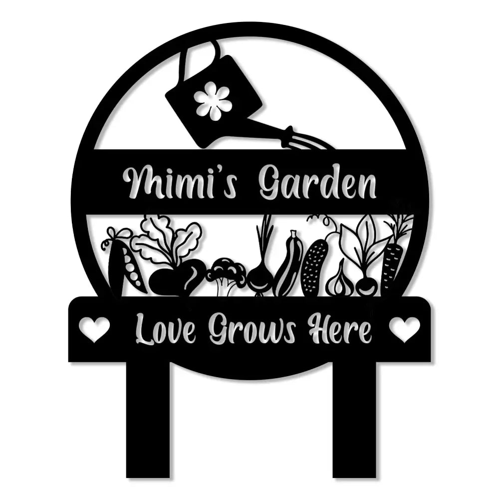 Personalized Mimi Garden Love Grows Here Metal Sign Garden Stake Sign Gardening Gifts Gift For Grandma - Gearviral