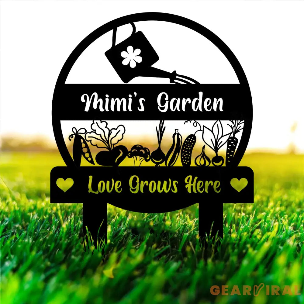 Personalized Mimi Garden Love Grows Here Metal Sign Garden Stake Sign Gardening Gifts Gift For Grandma - Gearviral