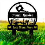 Personalized Mimi Garden Love Grows Here Metal Sign Garden Stake Sign Gardening Gifts Gift For Grandma - Gearviral
