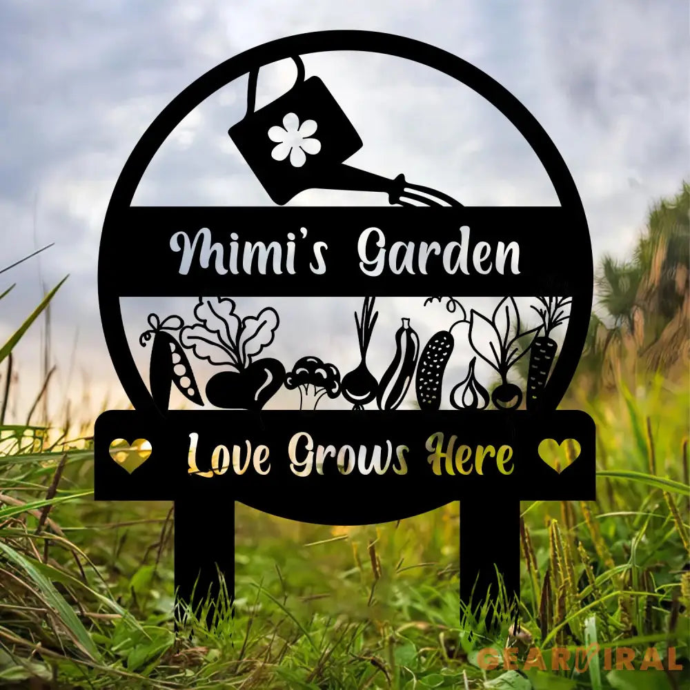 Personalized Mimi Garden Love Grows Here Metal Sign Garden Stake Sign Gardening Gifts Gift For Grandma - Gearviral