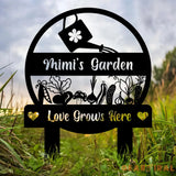 Personalized Mimi Garden Love Grows Here Metal Sign Garden Stake Sign Gardening Gifts Gift For Grandma - Gearviral