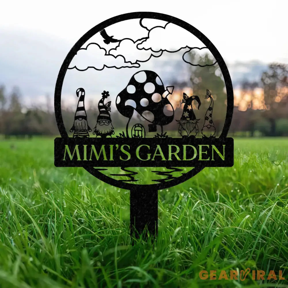 Personalized Mimi’s Garden Gnome Metal Sign Custom Gnome Gifts Garden Decor - Gearviral