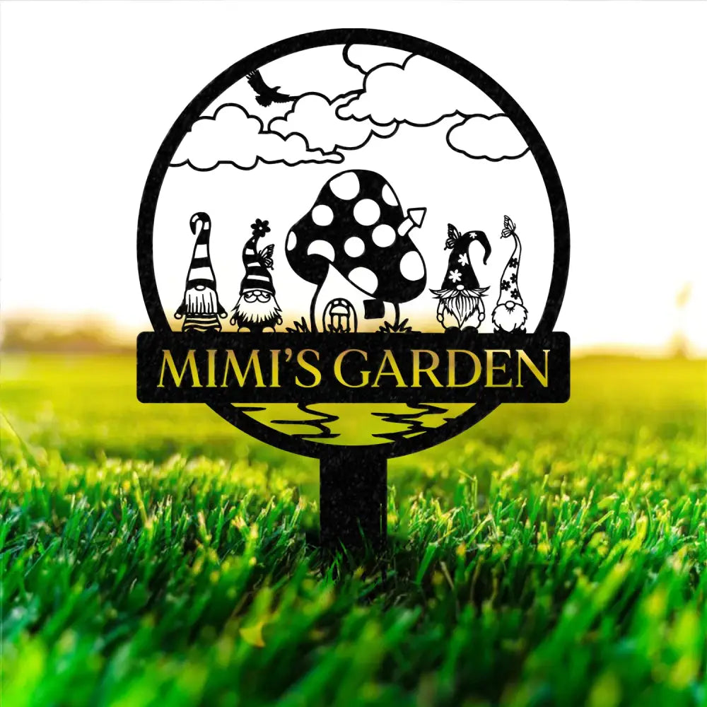 Personalized Mimi’s Garden Gnome Metal Sign Custom Gnome Gifts Garden Decor - Gearviral