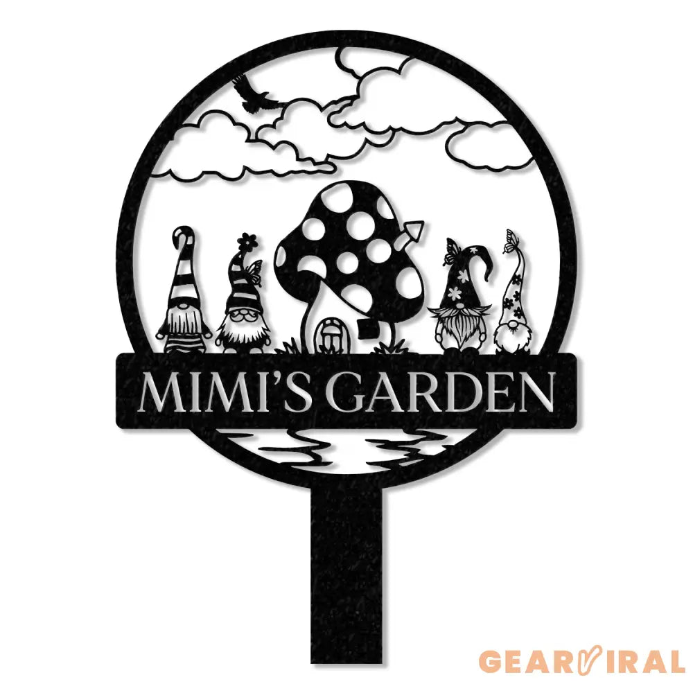 Personalized Mimi’s Garden Gnome Metal Sign Custom Gnome Gifts Garden Decor - Gearviral