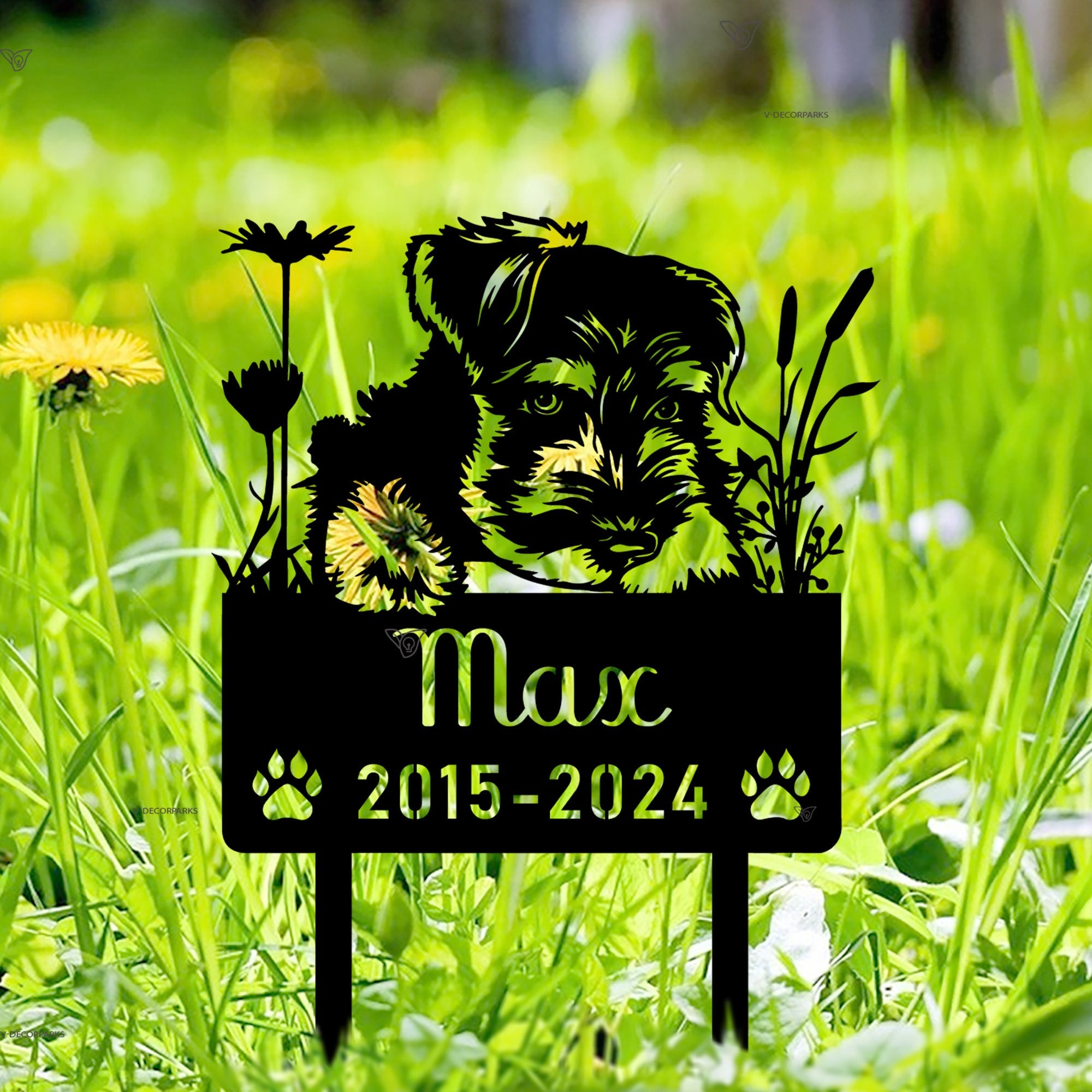 Personalized Miniature Schnauzer Dog Metal Memorial Garden Stake Custom Pet Grave Marker Name Sign Remembrance Stake Decor Sympathy Dog Loss | GearViral